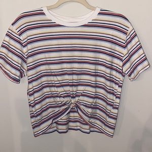 Hollister striped 100% cotton crop top